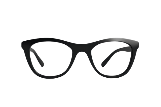 Stylish black eyeglasses with a sleek frame for a modern look, perfect for both professional and casual wear. High-quality and fashionable design. png
