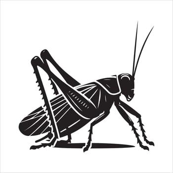 Katydid silhouette art illustration vector