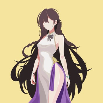 faceless fashionable girl wearing anime costume for cosplay vector