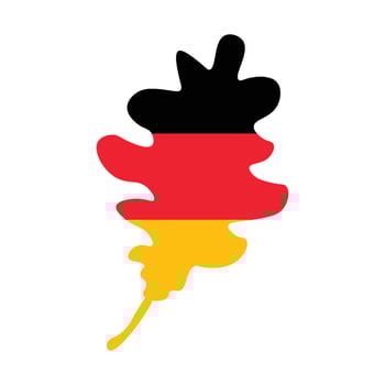 Oak tree leaf in colors of German flag vector