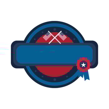 Round message frame and flags for USA patriotic holiday and events vector