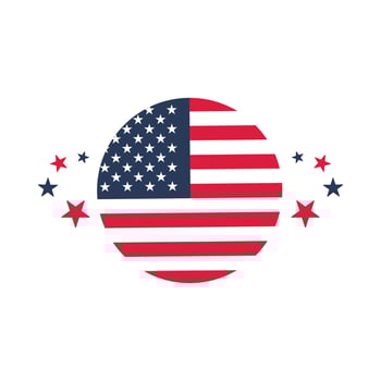 Flag round element and stars decoration for USA patriotic holiday and events vector