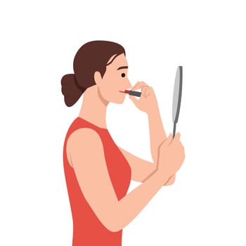 Woman with lipstick. vector