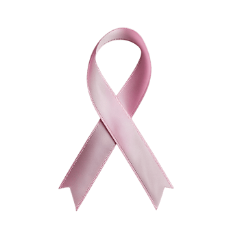 Light pink awareness ribbon for breast cancer support on a transparent background png