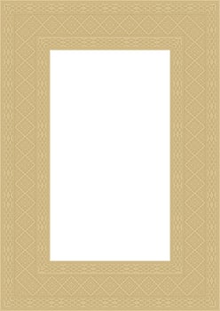 golden square belarusian national ornament frame. Ethnic pattern rectangle of Slavic peoples, Russian, Ukrainian, Serb, Pole, Bulgarian. Cross stitch template vector