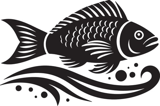 A carp fish silhouette art vector
