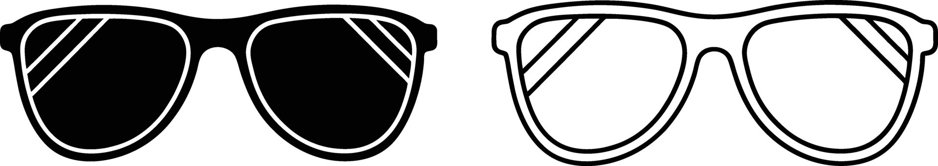 Sunglasses Icon Black White Design Illustration vector