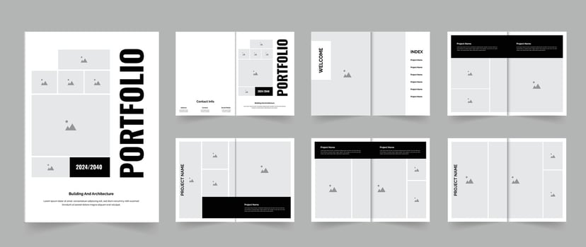 Portfolio layout design Architecture portfolio real estate portfolio or project portfolio vector