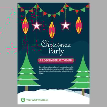 Merry Christmas Party Card Design vector
