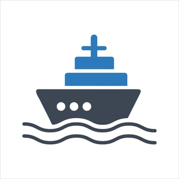 Cargo ship icon. Containers. Shipping icon vector