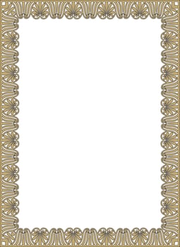 gold and black classic Greek square ornament. Rectangle of Ancient Greece and Roman Empire. Byzantine painting of walls, floors and ceilings. Decoration of European palaces. vector