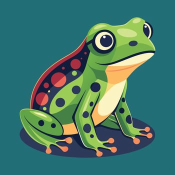 Colorful frog cartoon. vector