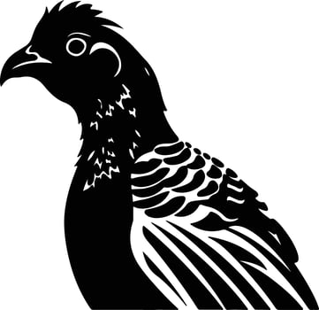 precious Black silhouette of grouse head vector