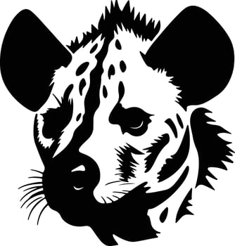 Black silhouette of hyena head vector