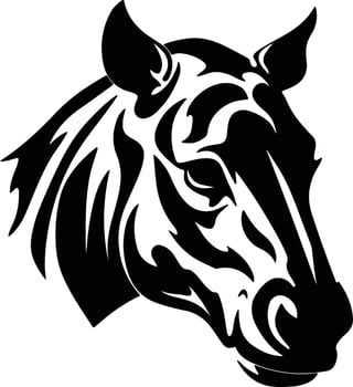 adorable Black silhouette of Hyracotherium head vector