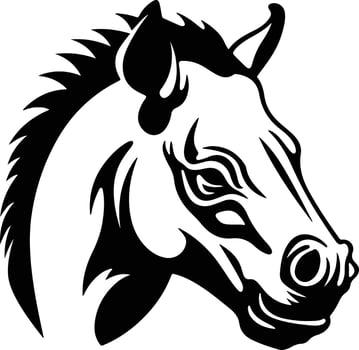 winsome Black silhouette of Hyracotherium head vector