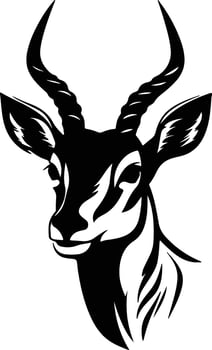 adorable Black silhouette of impala head vector