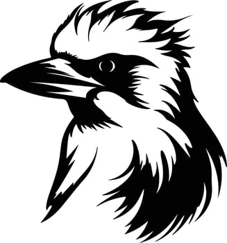 angelic Black silhouette of kookaburra head vector