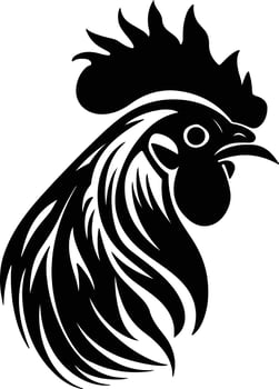 charming Black silhouette of leghorn head vector