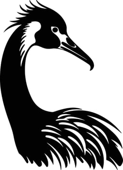 cuddly Black silhouette of nene head vector