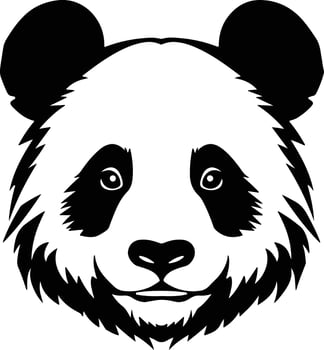 winsome Black silhouette of panda head vector
