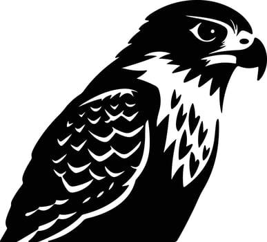 lovely Black silhouette of peregrine falcon head vector