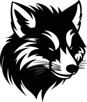 sweet Black silhouette of red panda head vector