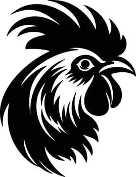Black silhouette of rooster head vector