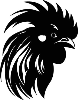 sweet Black silhouette of rooster head vector
