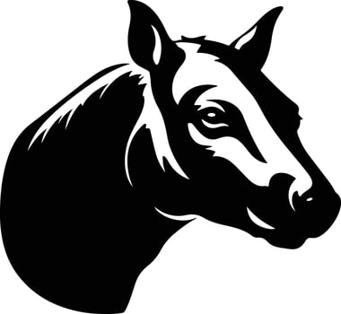captivating Black silhouette of tapir head vector