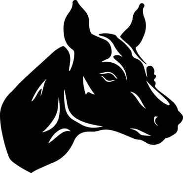 angelic Black silhouette of tapir head vector