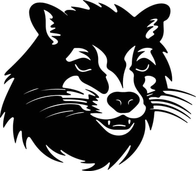 angelic Black silhouette of Tasmanian devil head vector