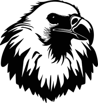 radiant Black silhouette of vulture head vector
