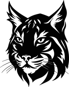 radiant Black silhouette of wild cat head vector