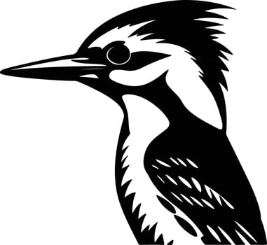 cuddly Black silhouette of woodpecker head vector