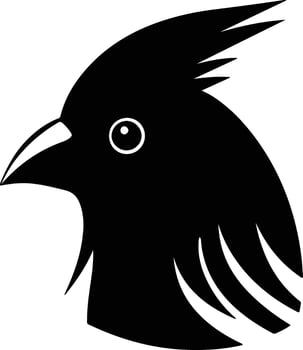 enchanting Black silhouette of cardinal head vector