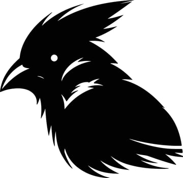 graceful Black silhouette of cardinal head vector