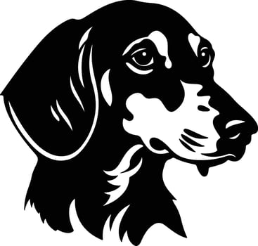adorable Black silhouette of Dachshund head vector