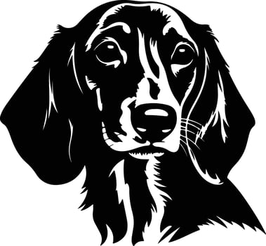 lovely Black silhouette of Dachshund head vector