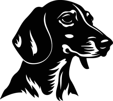 captivating Black silhouette of Dachshund head vector