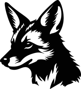 lovely Black silhouette of dhole head vector