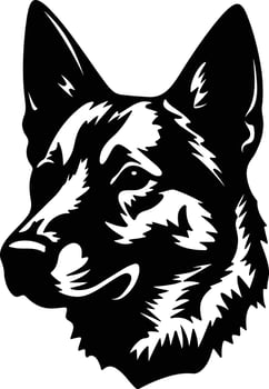 winsome Black silhouette of dingo head vector