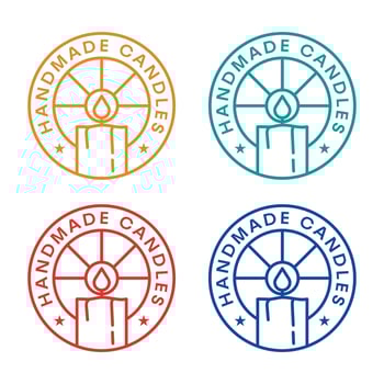 handmade candle flat minimalist badge sticker logo design vector