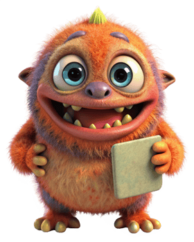 Charming Monster with Blank Signboard for Text png