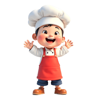 A cartoon chef with his arms outstretched png