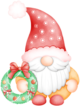 Cute Watercolor Christmas Gnome with wreath Illustration. Adorable Festive Gnome Art for Holiday Decor. Hand Drawn Christmas Character with Whimsy png