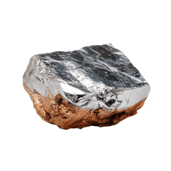 Metallic Rock with Shiny Surface and Irregular Shape png
