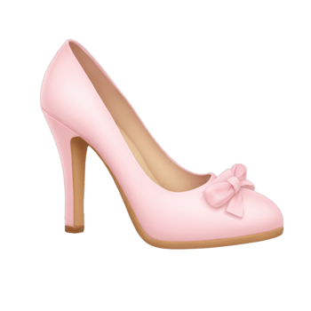 Pink high heel shoes with bow png