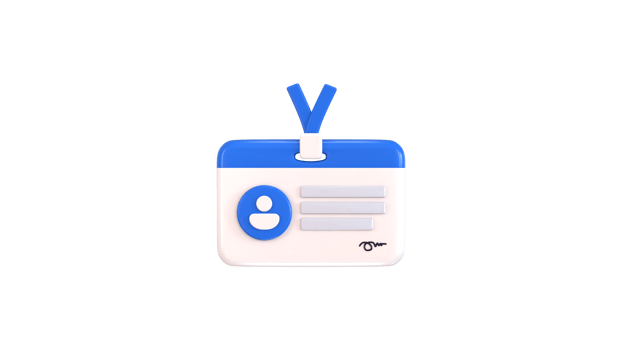 3d Id card icon concept of driving license, school id card, office card icon 3d render illustration png