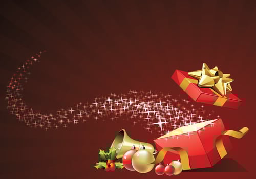Festive Christmas Gift with Sparkling Magic vector